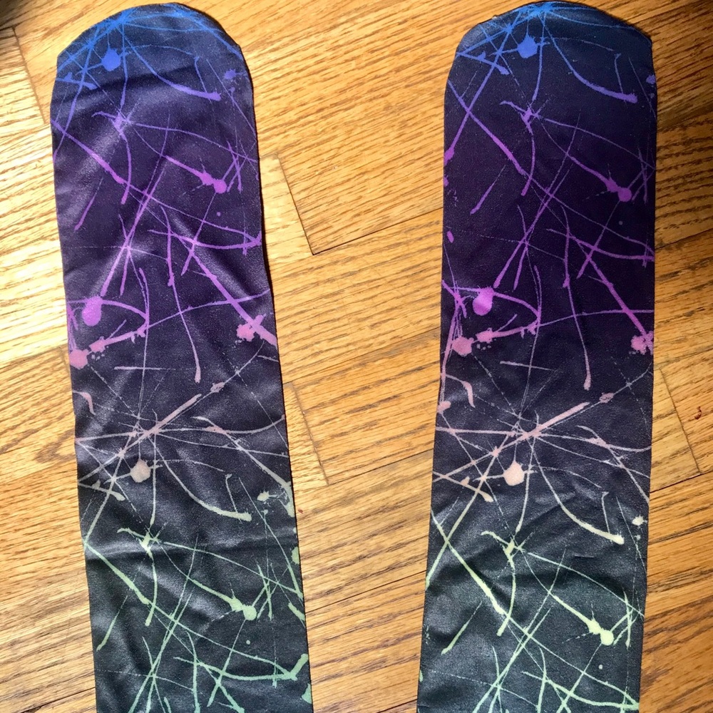 Neon paint splatter print opaque tights. New!  S/M - Picture 6 of 7